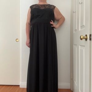 City Chic Formal Full Length Black Dress, Lace and Sequins - 22W